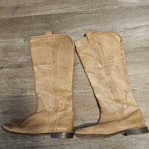 Frye Paige Women's Tan Leather Knee-High Riding Boots